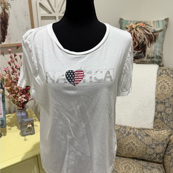 Nautica White Short Sleeve Relaxed Tee - Picture 1 of 6